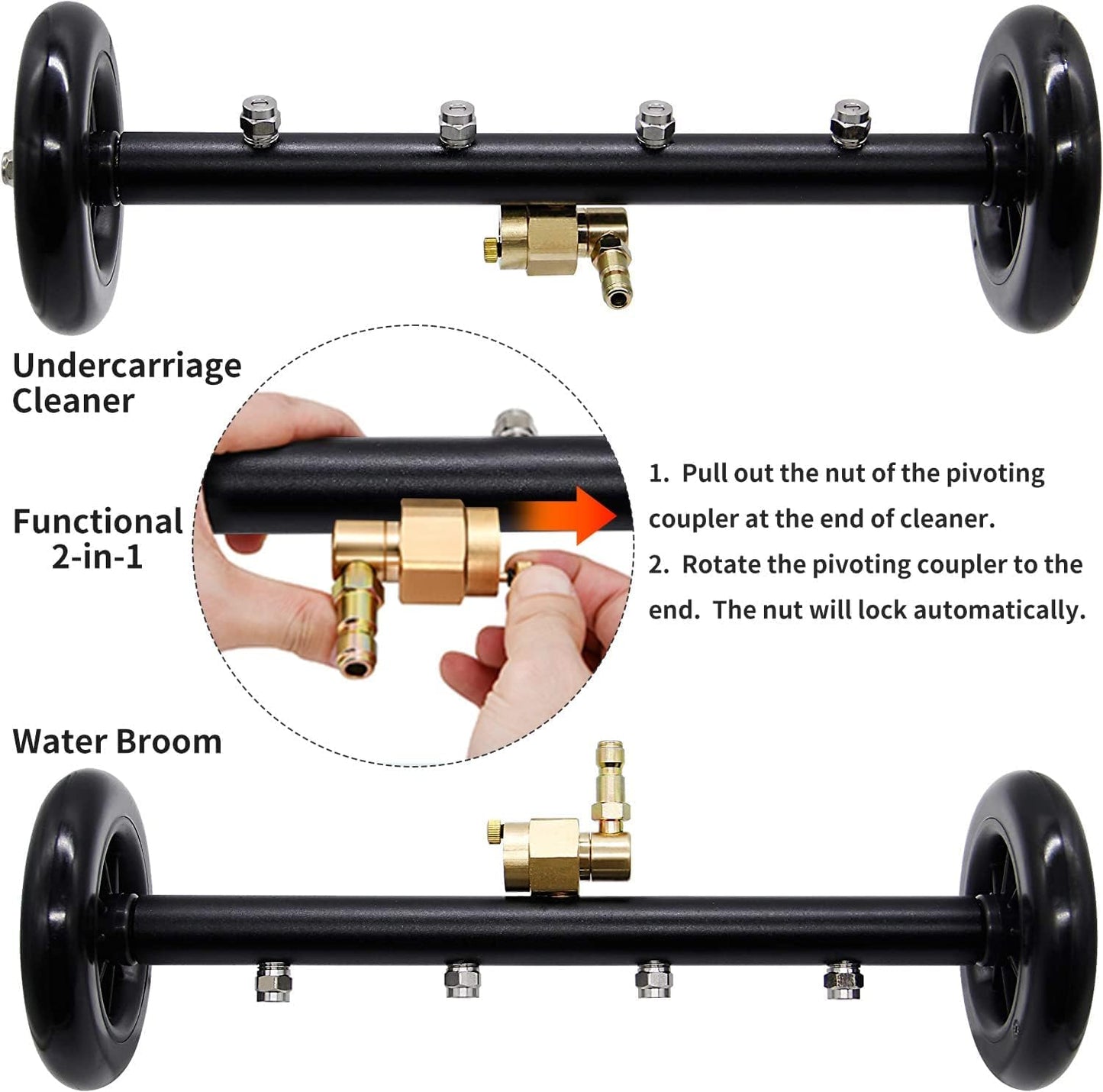 16″ Dual-Function Undercarriage & Surface Cleaner – 3 Wands, 4000 PSI - Race Rally Supplies