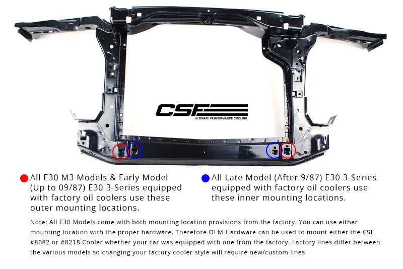CSF BMW E30 Oil Cooler w/ fittings for OEM style and AN - 10 male connections - Race Rally Supplies