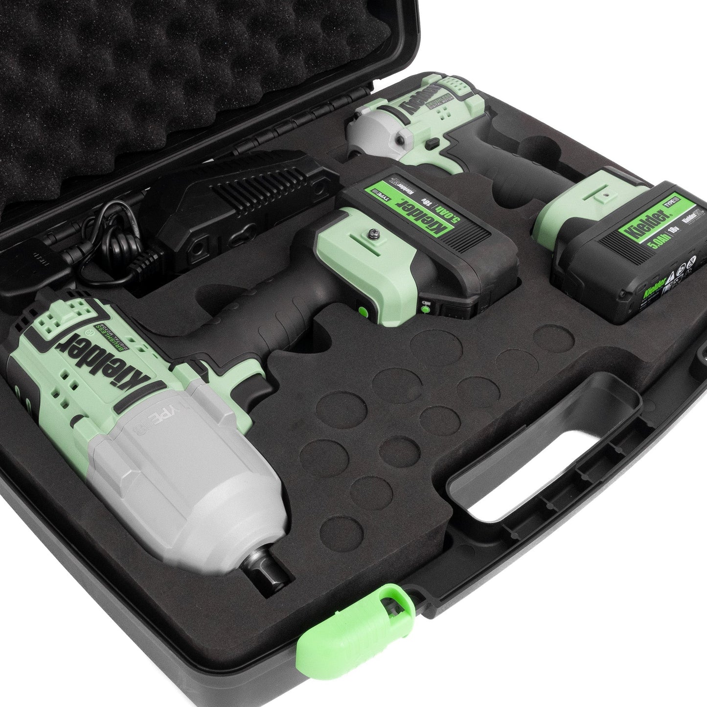 Kielder TYPE18 18v High Torque Impact Wrench & Ultra Compact Impact Wrench, 2x 5.0Ah - Race Rally Supplies