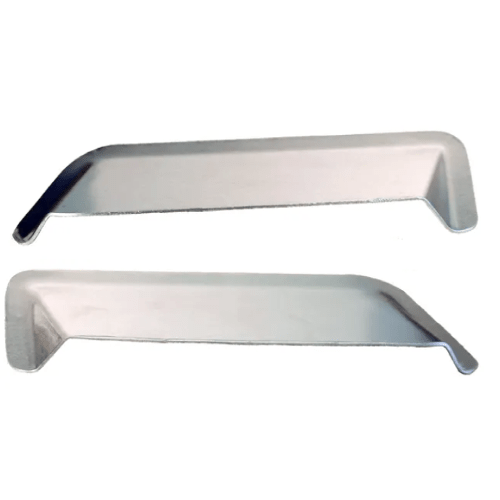 Motamec Alloy Rear Lamp Protectors - Back Light Side Skids - Plain Aluminium to suit Escort Mk2 or universal - Race Rally Supplies