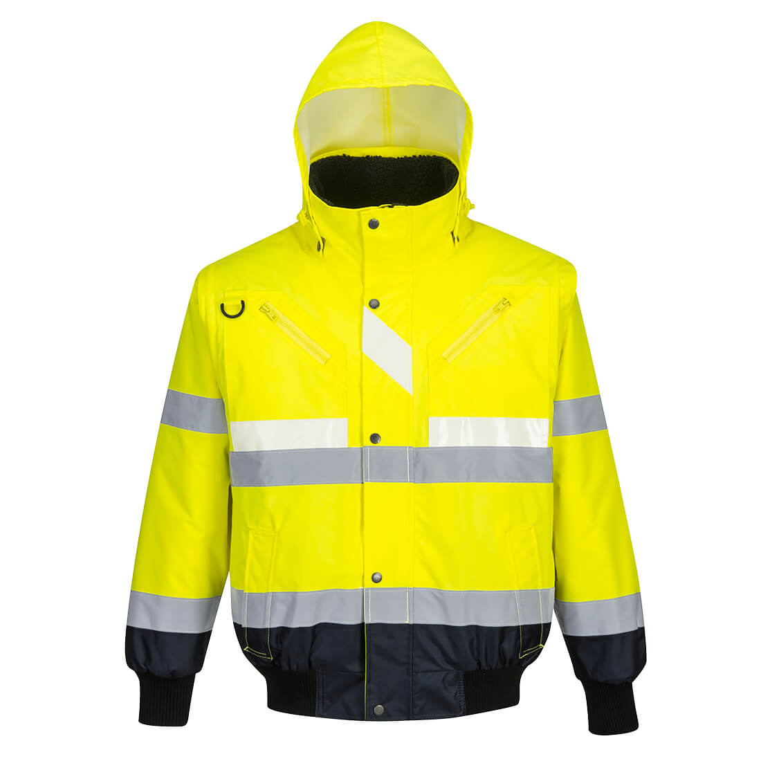 Portwest Glowtex Hi - Vis 3 - in - 1 Contrast Bomber Jacket - Race Rally Supplies