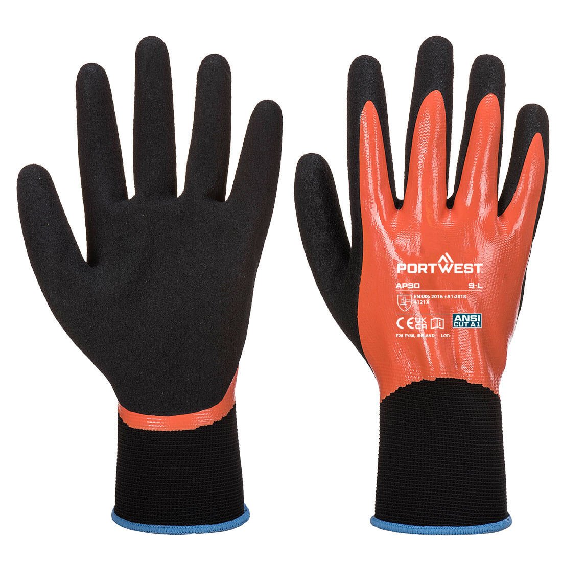 Portwest Grip 13 Nitrile Foam Aqua Glove - Race Rally Supplies