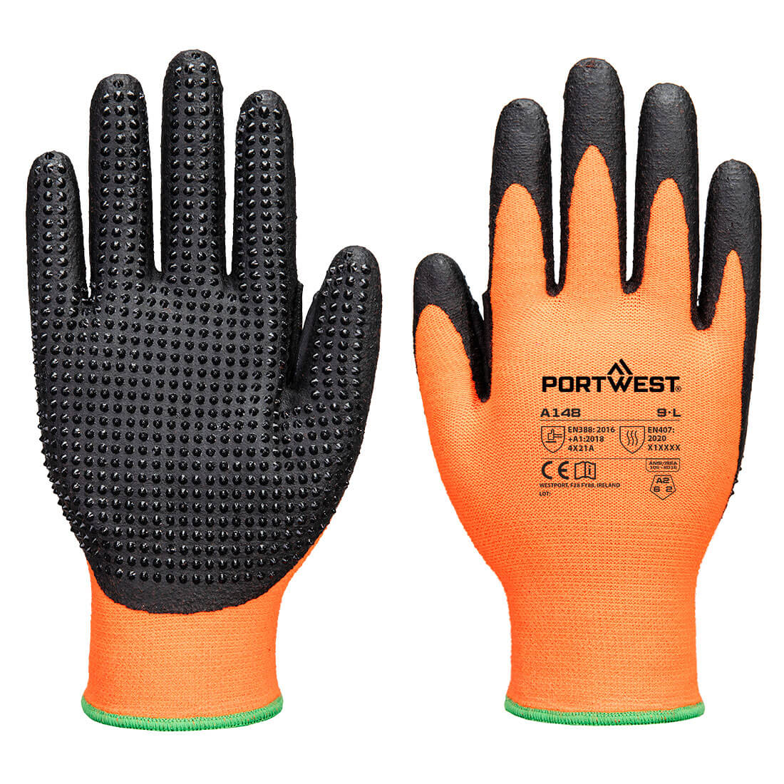 Portwest Grip 13 Nitrile High Dotted Glove - Race Rally Supplies