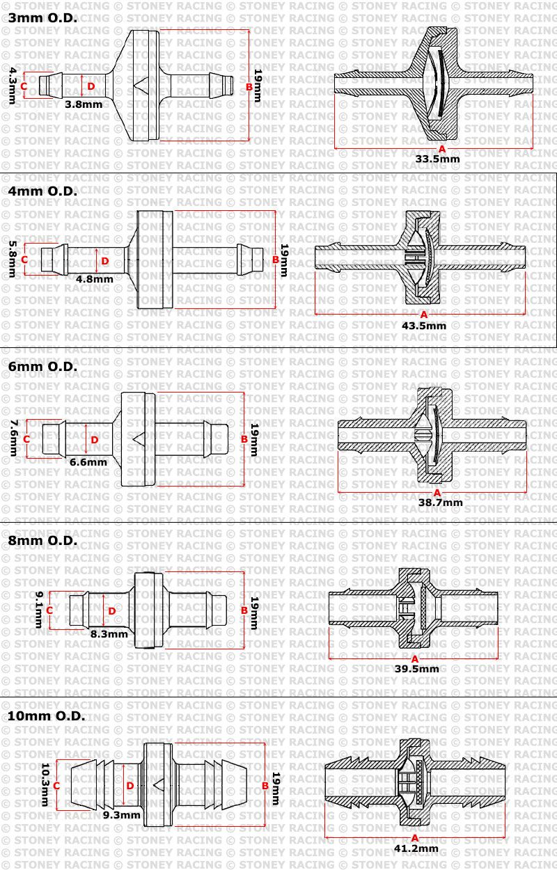 Universal Non-Return Valve / Check Valve - Brake Servo Booster & Catch Can - Race Rally Supplies