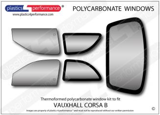 VAUXHALL - Corsa B - Lexan Polycarbonate window kit - Race Rally Supplies
