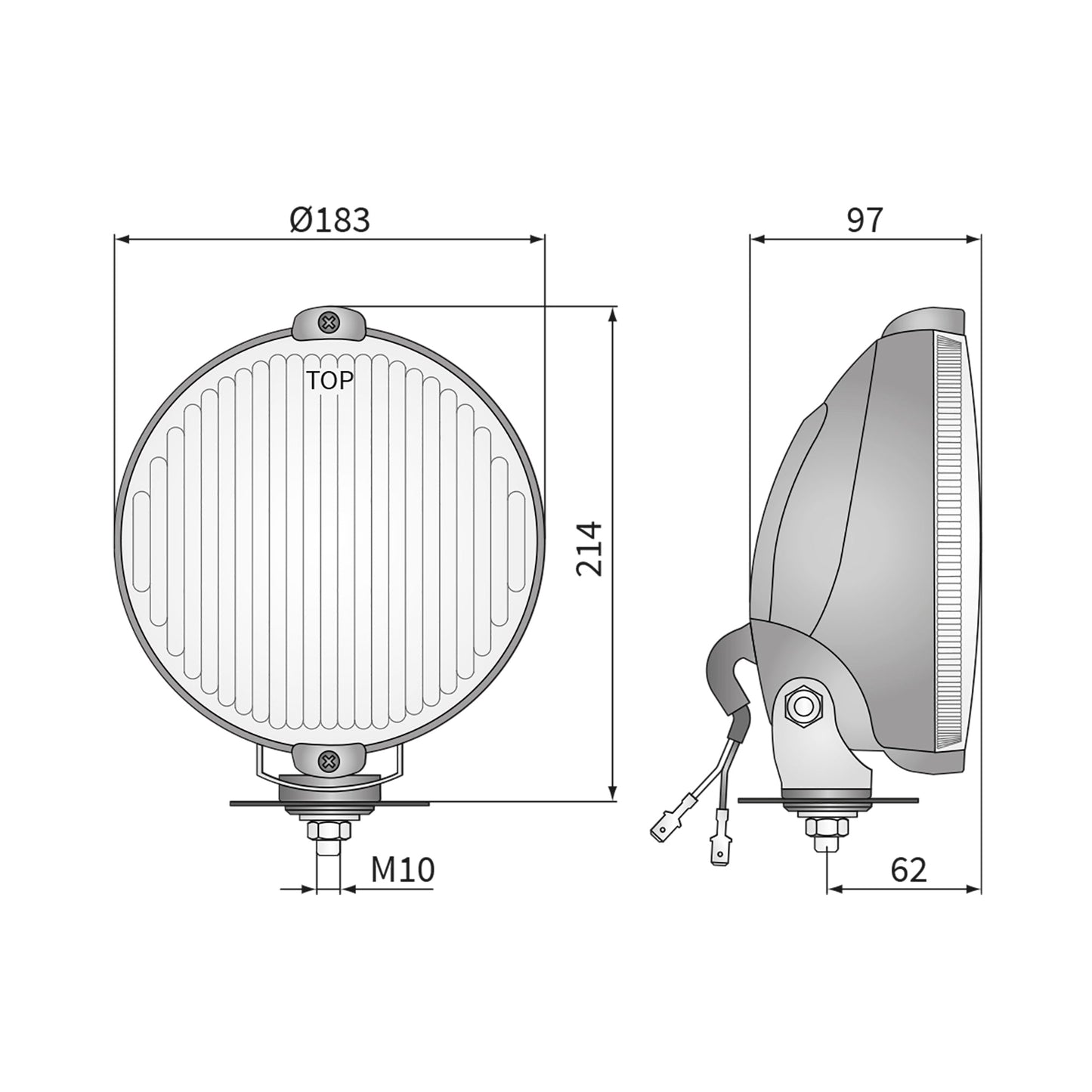 Wesem HO2 183mm Spot Light - Race Rally Supplies