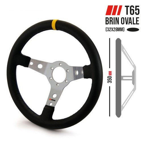 RRS Monte Carlo Steering Wheel, 350mm, Aluminium Spokes, Vegan Leather, 32x28mm Grip Section