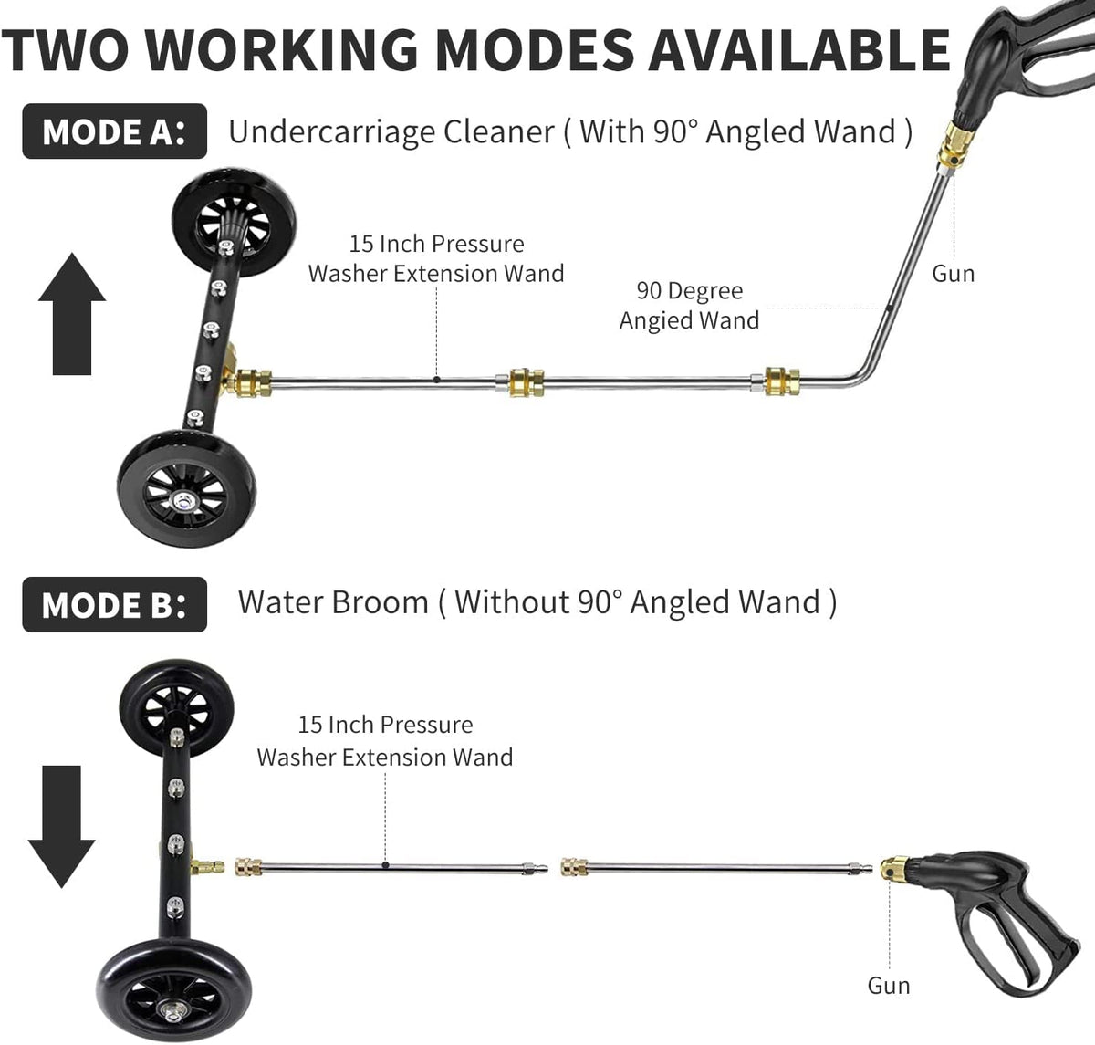 16″ Dual-Function Undercarriage & Surface Cleaner – 3 Wands, 4000 PSI - Race Rally Supplies