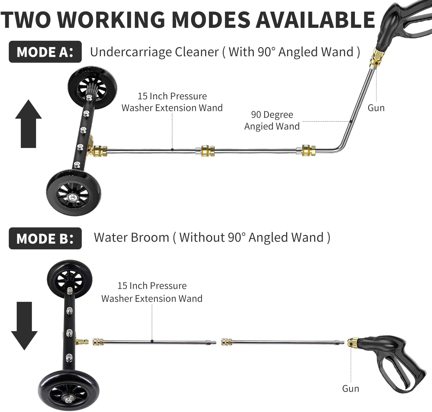16″ Dual-Function Undercarriage & Surface Cleaner – 3 Wands, 4000 PSI - Race Rally Supplies