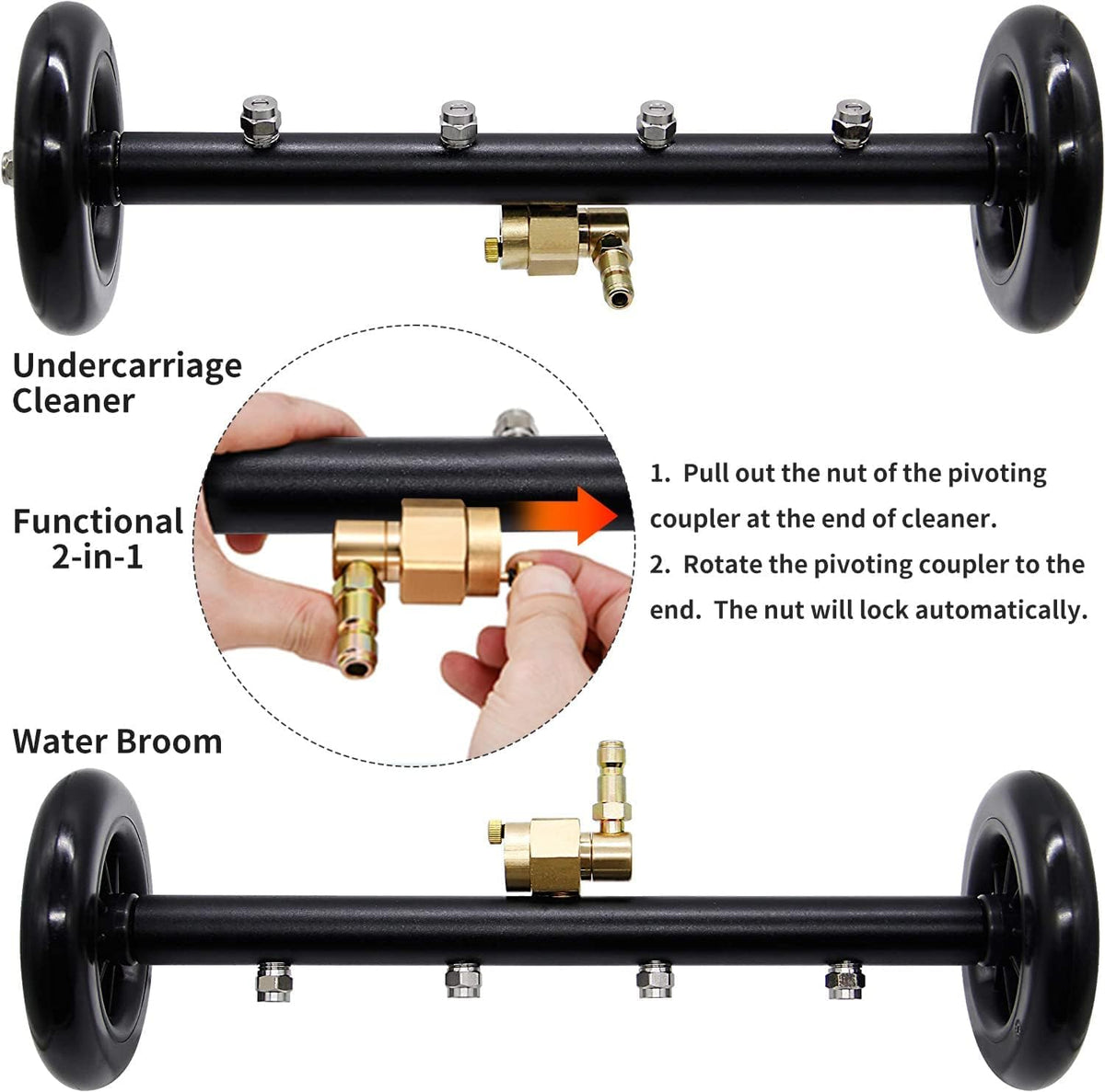 16″ Dual-Function Undercarriage & Surface Cleaner – 3 Wands, 4000 PSI - Race Rally Supplies