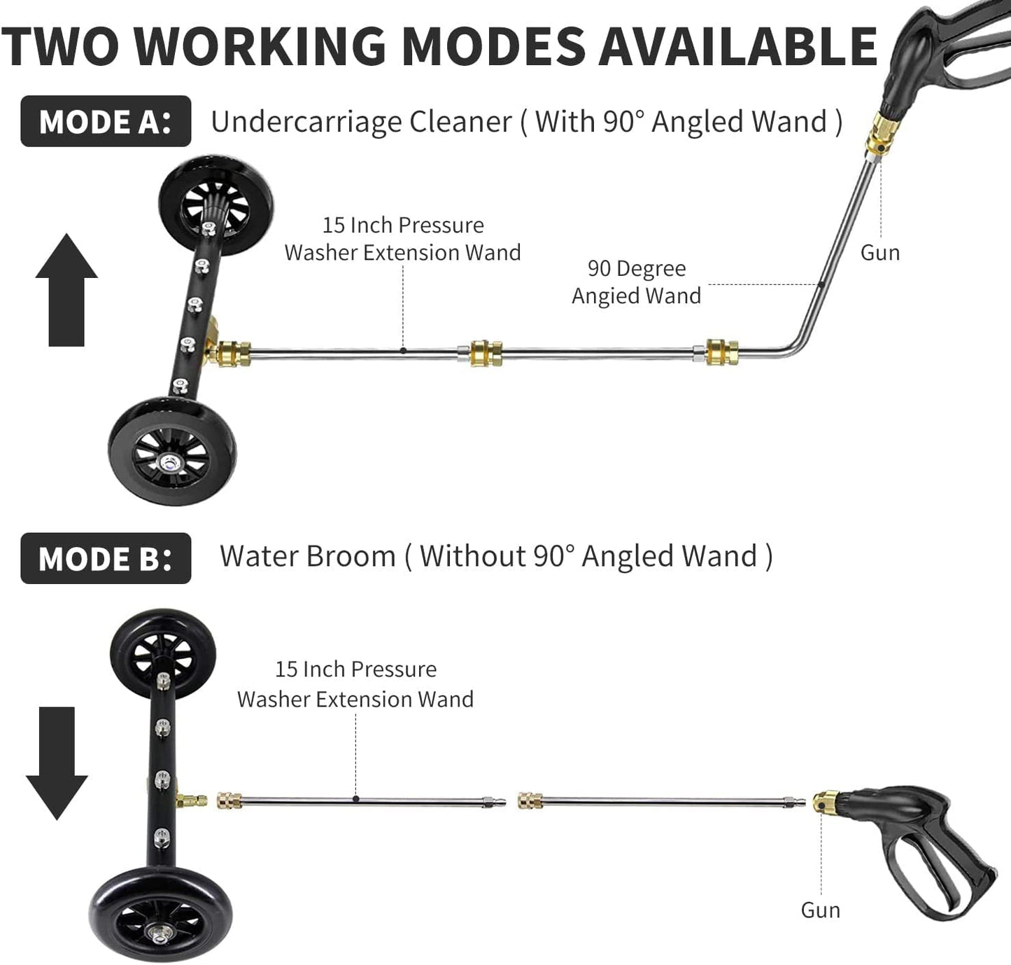 16″ Dual - Function Undercarriage & Surface Cleaner – 3 Wands, 4000 PSI - Race Rally Supplies