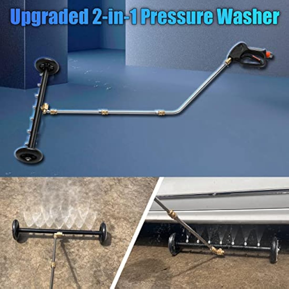 24″ Dual-Function Undercarriage Cleaner – 7 Nozzles, 3 Wands, 4000 PSI - Race Rally Supplies