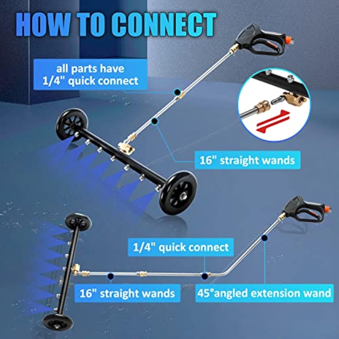 24″ Dual-Function Undercarriage Cleaner – 7 Nozzles, 3 Wands, 4000 PSI - Race Rally Supplies