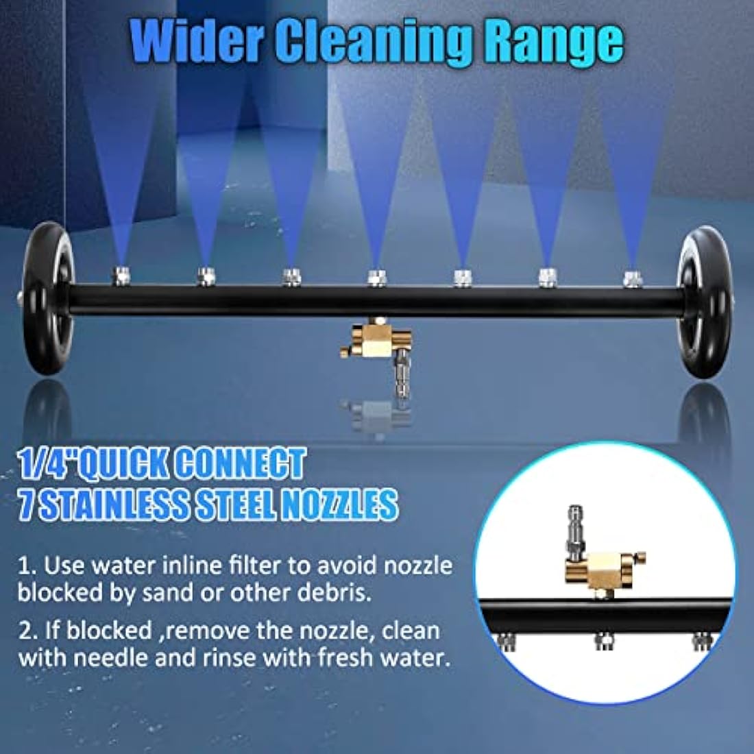 24″ Dual-Function Undercarriage Cleaner – 7 Nozzles, 3 Wands, 4000 PSI - Race Rally Supplies
