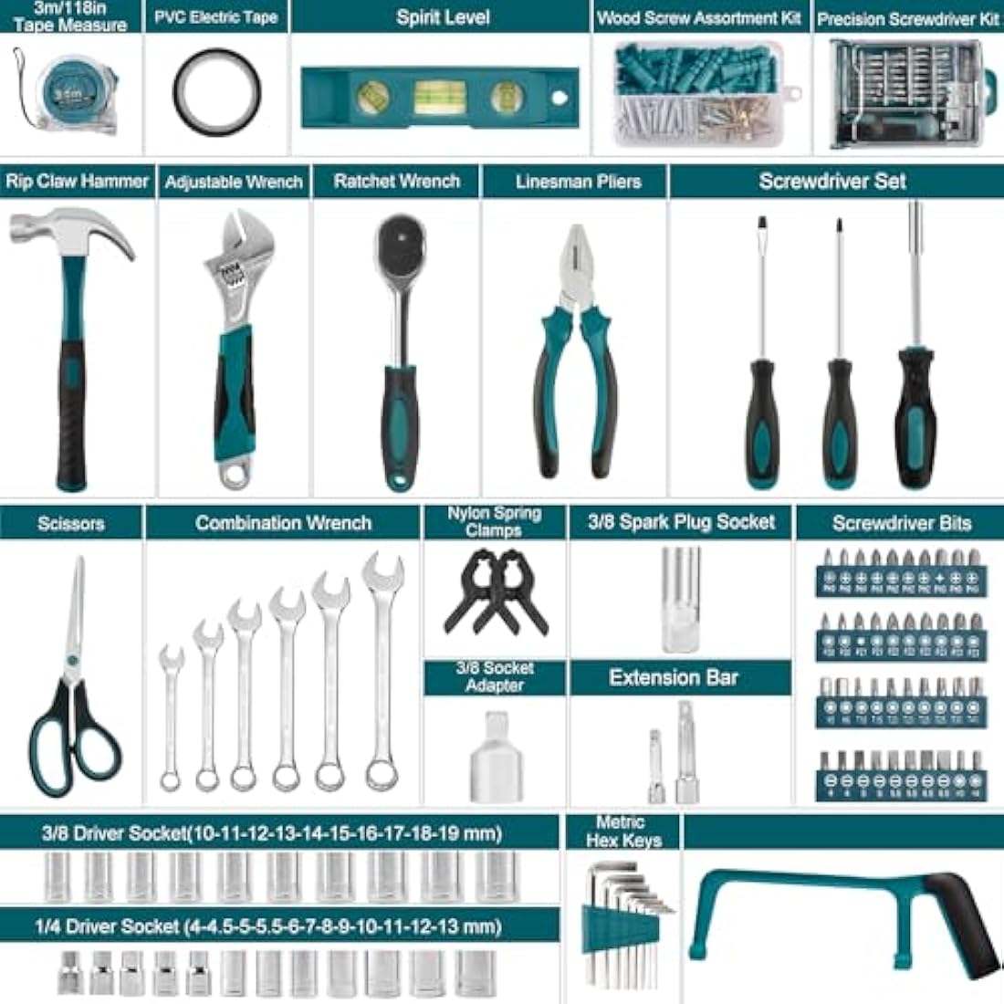 257 - Piece Car & Garage Tool Kit – Complete Automotive Set with Storage Case - Race Rally Supplies