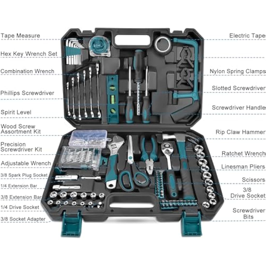 257 - Piece Car & Garage Tool Kit – Complete Automotive Set with Storage Case - Race Rally Supplies