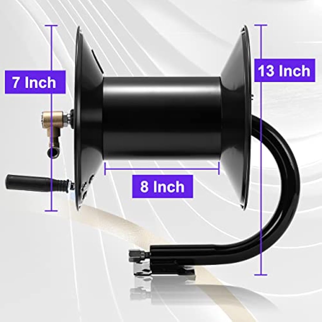 45 Metre Heavy-Duty Pressure Washer Hose Reel – 3/8" Hose, 4000 PSI, Steel Hand Crank - Race Rally Supplies