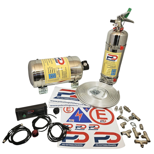 Electrical PD 4.25 litre AFFF Rally Pack fire extinguisher bottle fire suppression system detail