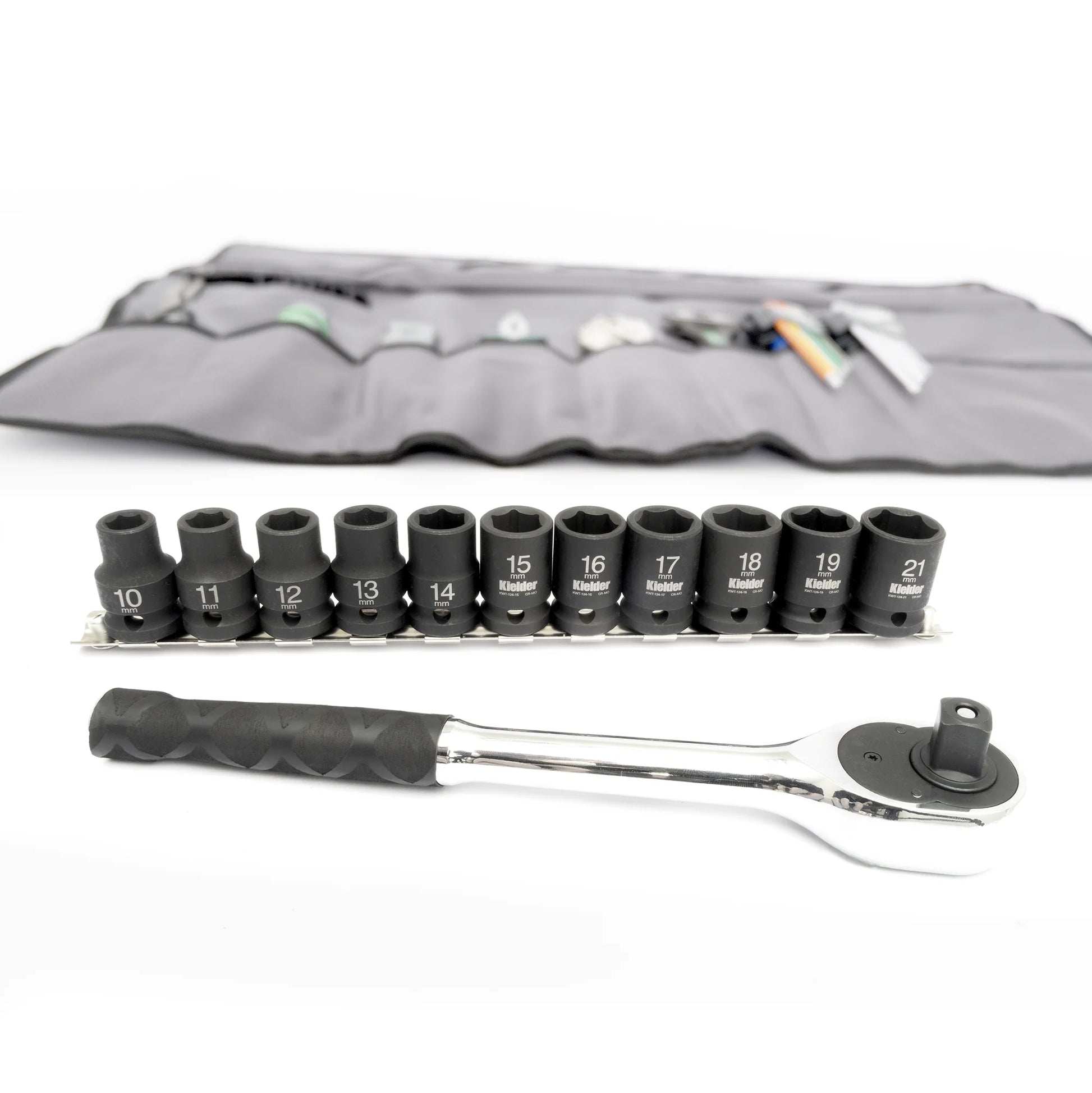 Kielder KWT-250 loaded hand tool roll technician kit ratchet and sockets
