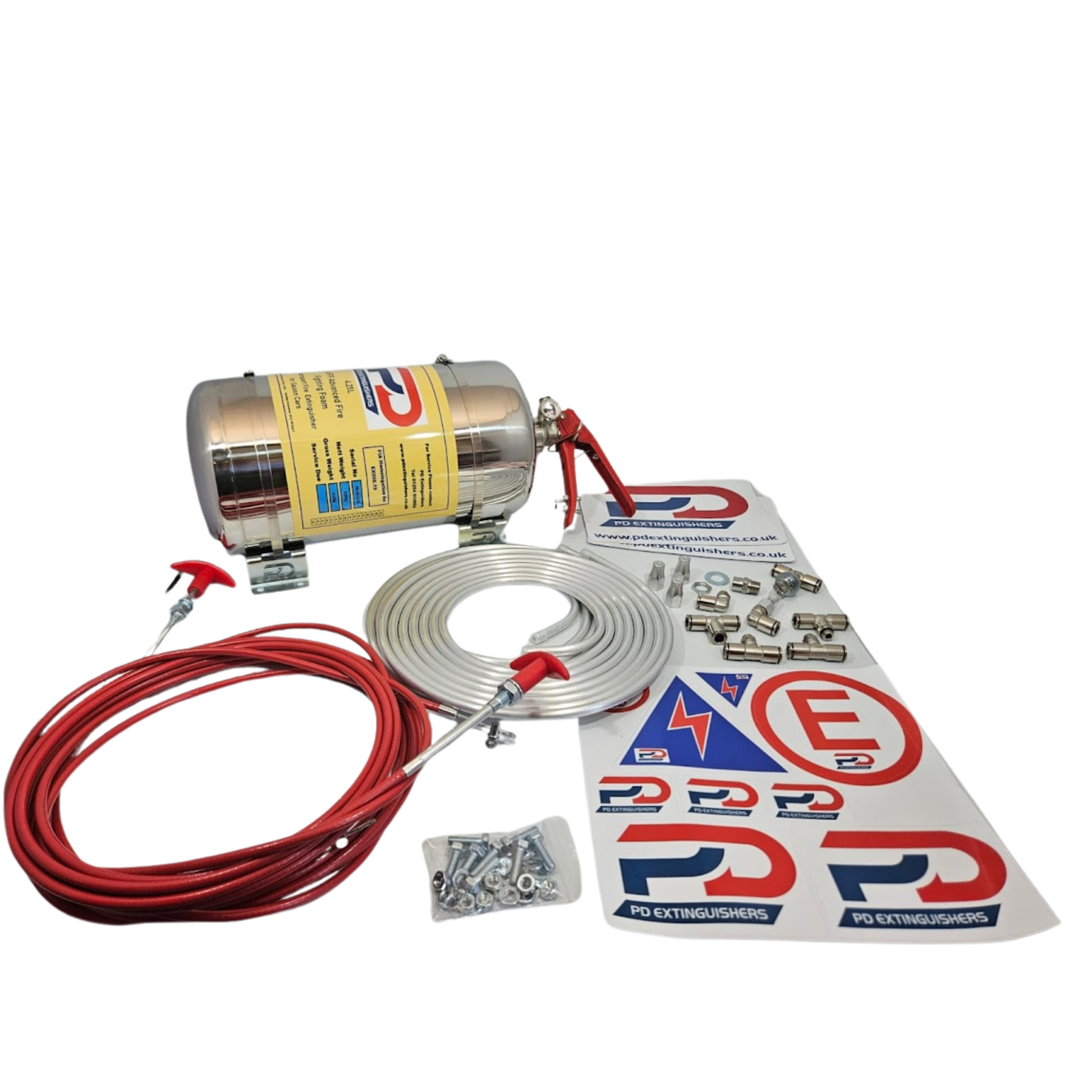 PD 4.25 litre AFFF fire extinguisher system mounted motorsport safety system Mechanical