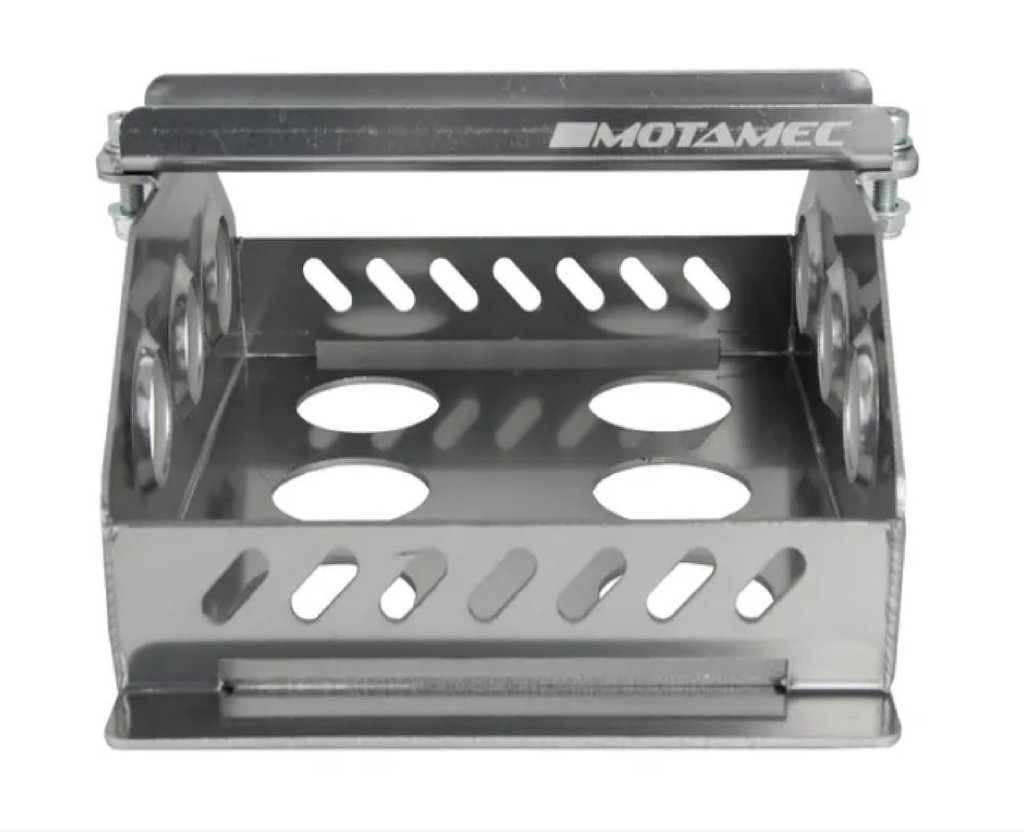Motamec Alloy Race Battery Tray Red Top 30/40 Flat Mounting Box - Anodized
