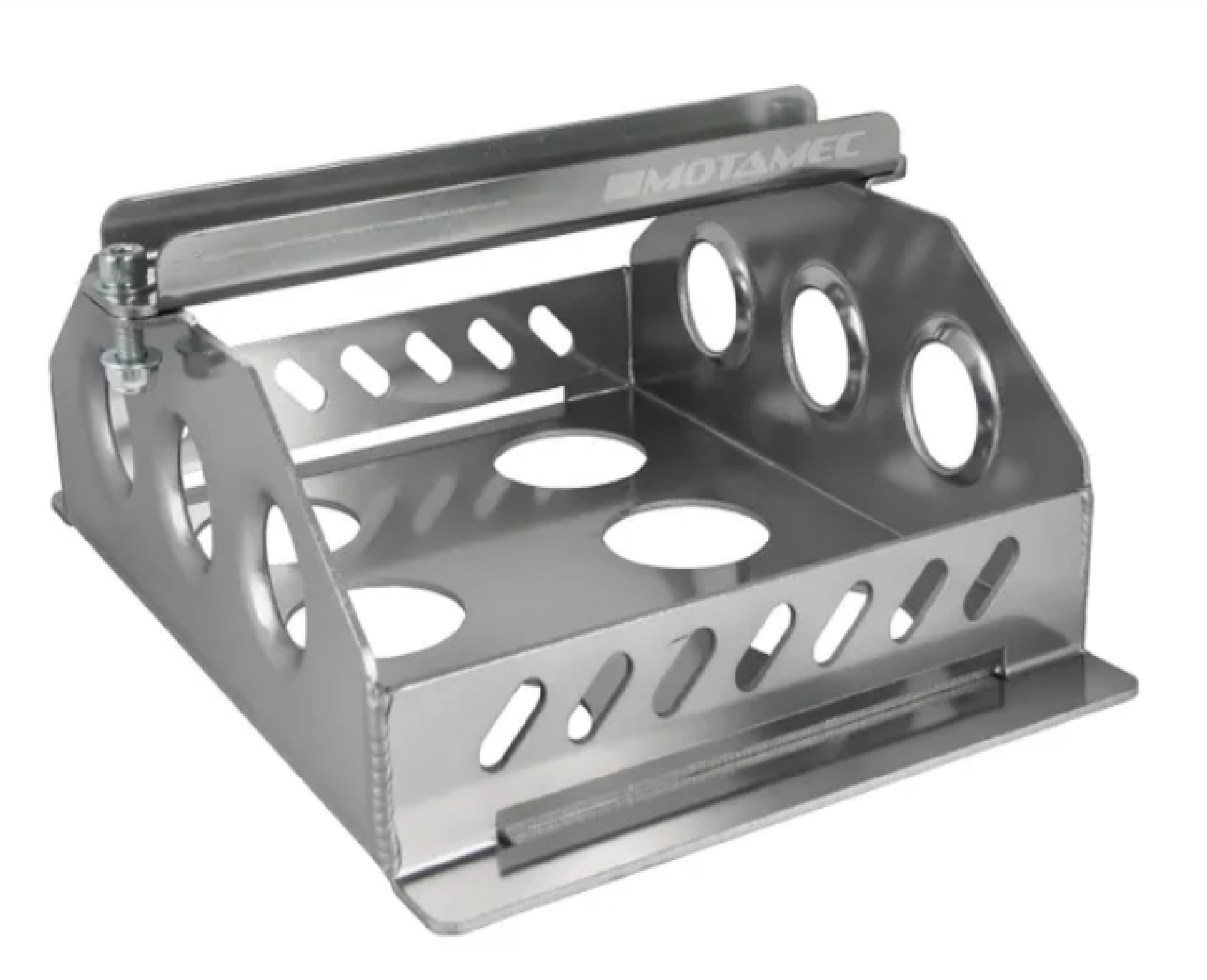 Motamec Alloy Race Battery Tray Red Top 30/40 Flat Mounting Box - Anodized