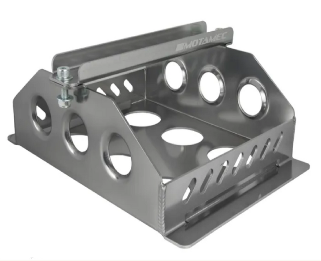 Motamec Alloy Race Battery Tray Red Top 30/40 Flat Mounting Box - Anodized