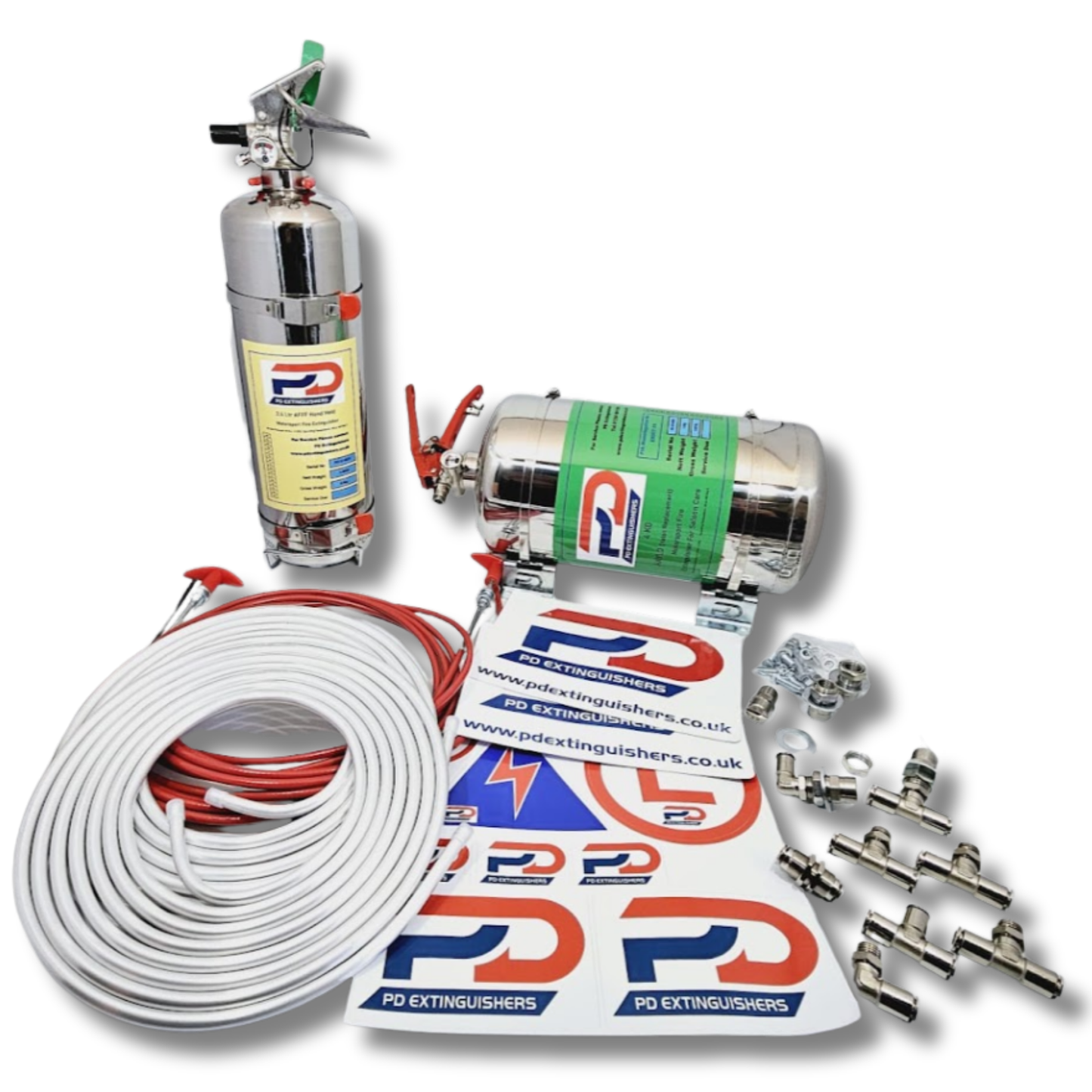 Haylo Combo Kit 4Kg Mechanical Stainless Steel Fire Suppression System + 2.4L AFFF Hand Held Extinguisher