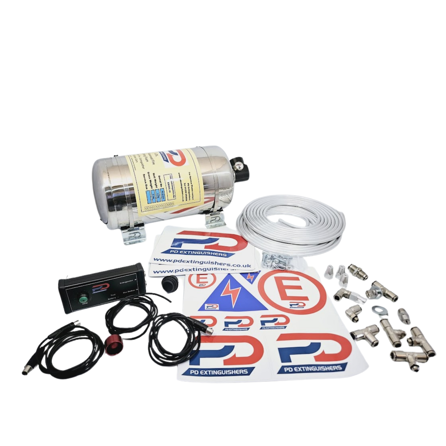 PD 4.25 litre AFFF fire extinguisher system mounted motorsport safety system Electrical