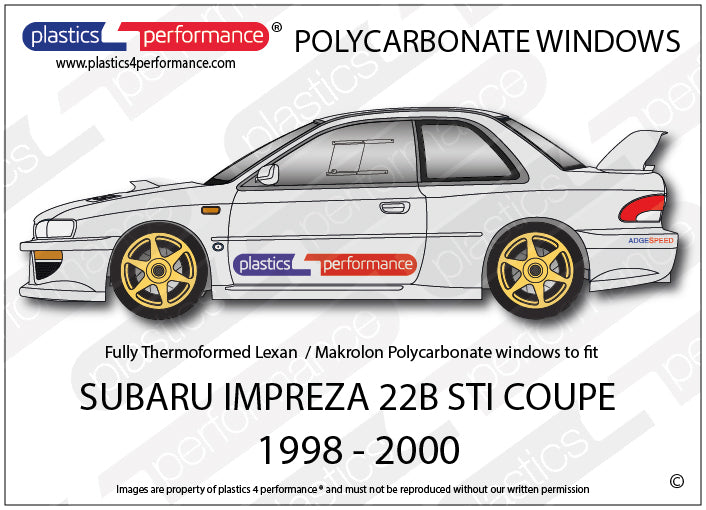 SUBARU Impreza 22B STi / P1 - Lexan Polycarbonate window kit