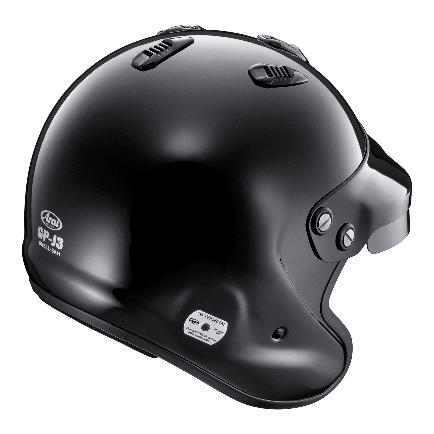 Arai GP-J3 Open-Face Motorsport Helmet (M6 Terminals) – FIA 8859-2015 & Snell SA Approved - Race Rally Supplies