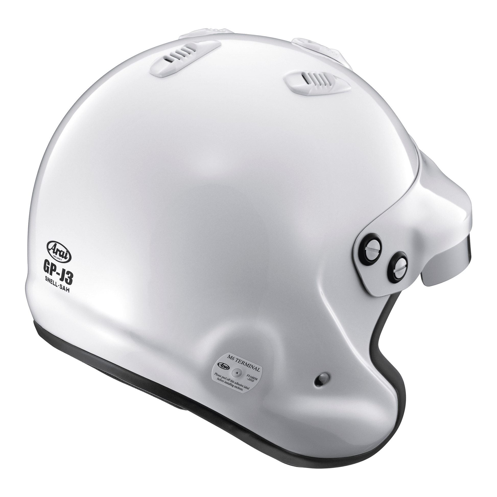 Arai GP-J3 Open-Face Motorsport Helmet (M6 Terminals) – FIA 8859-2015 & Snell SA Approved - Race Rally Supplies