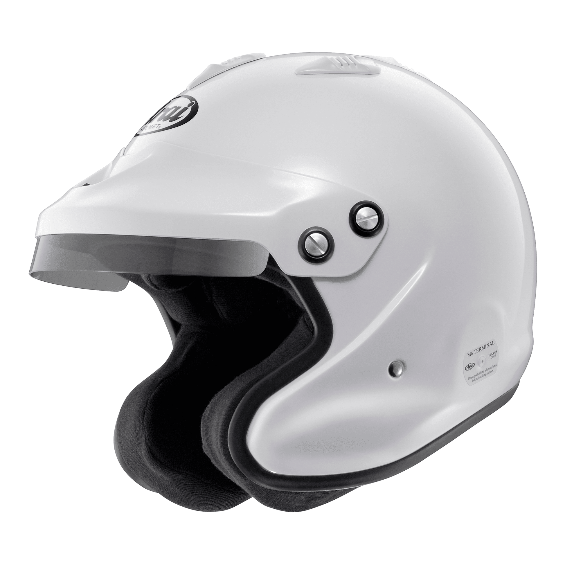 Arai GP-J3 Open-Face Motorsport Helmet (M6 Terminals) – FIA 8859-2015 & Snell SA Approved - Race Rally Supplies
