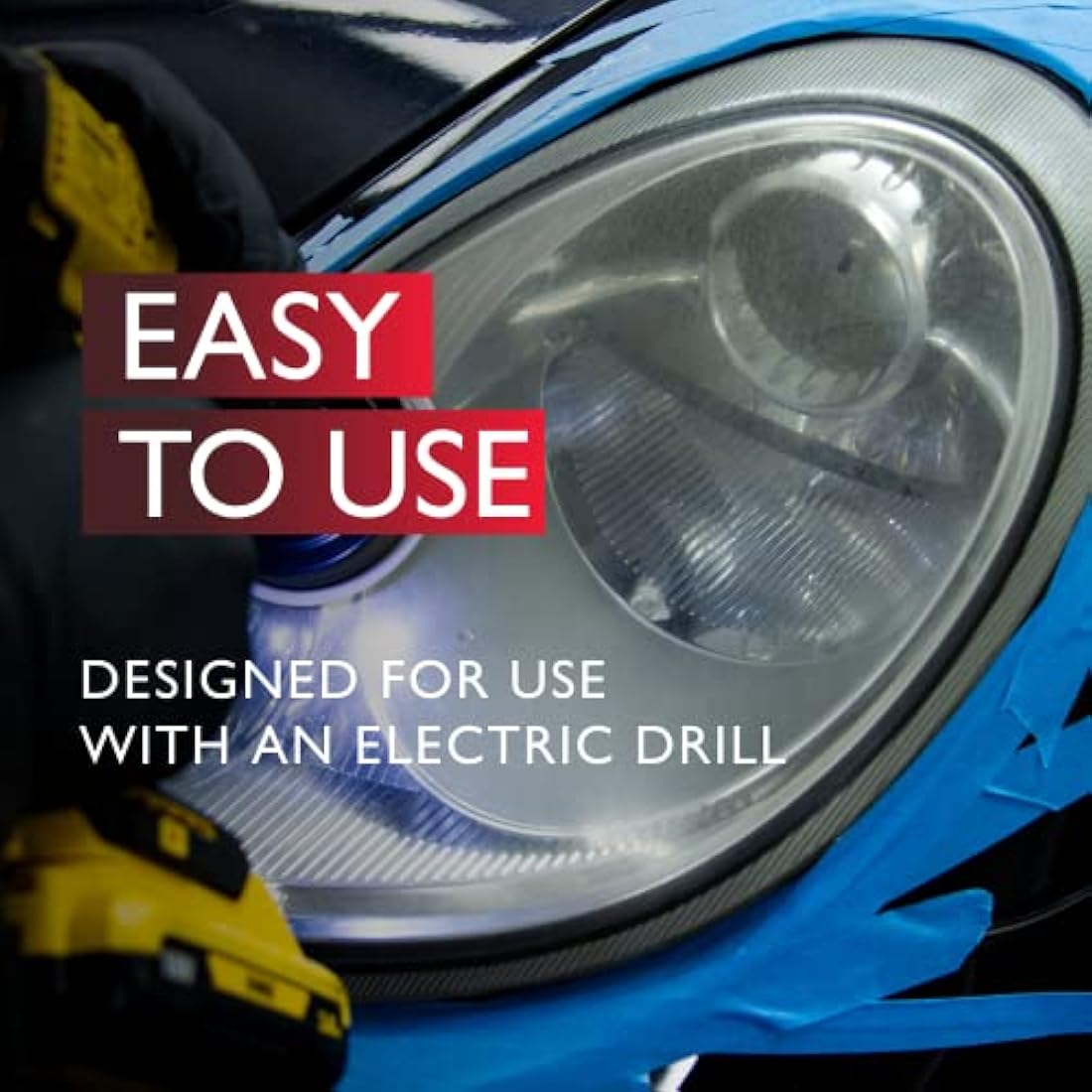 Autoglym Headlight Restoration Complete Kit – Drill-Powered, Restores Cloudy Headlights - Race Rally Supplies