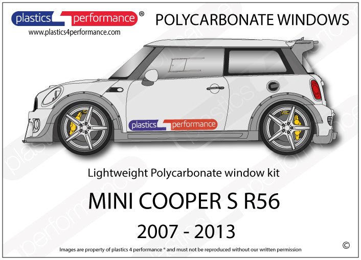 BMW MINI - MK2 R56 - Lexan Polycarbonate window kit - Race Rally Supplies