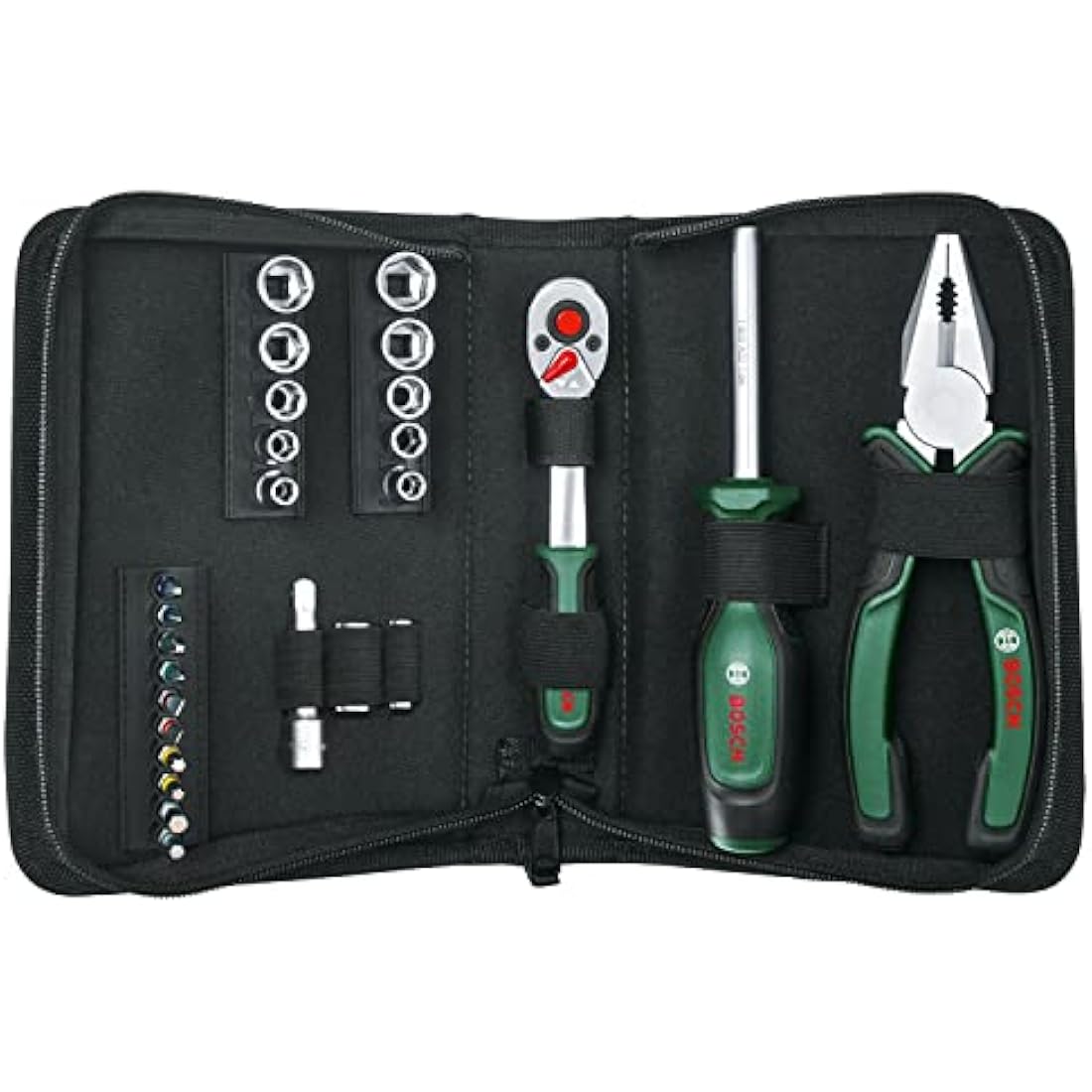 Bosch 26 - Piece Hand Tool Set – Compact On - the - Road Kit in Fabric Bag - Race Rally Supplies