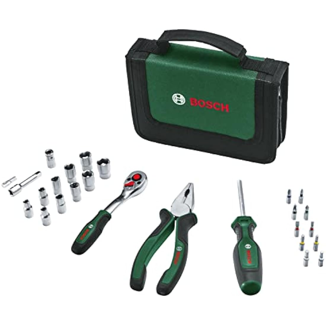 Bosch 26 - Piece Hand Tool Set – Compact On - the - Road Kit in Fabric Bag - Race Rally Supplies