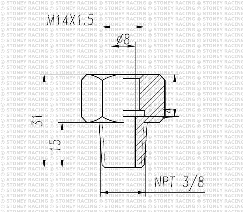 Brass Thread Adapter - M14 Female to M16, M18, M22, 3/8" NPT or 1/2" NPT - Race Rally Supplies