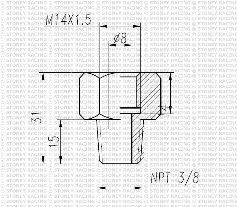 Brass Thread Adapter - M14 Female to M16, M18, M22, 3/8" NPT or 1/2" NPT - Race Rally Supplies