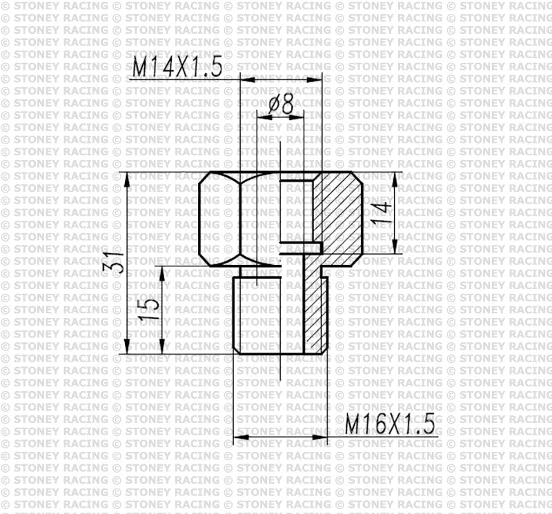 Brass Thread Adapter - M14 Female to M16, M18, M22, 3/8" NPT or 1/2" NPT - Race Rally Supplies
