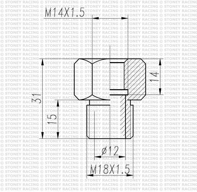 Brass Thread Adapter - M14 Female to M16, M18, M22, 3/8" NPT or 1/2" NPT - Race Rally Supplies