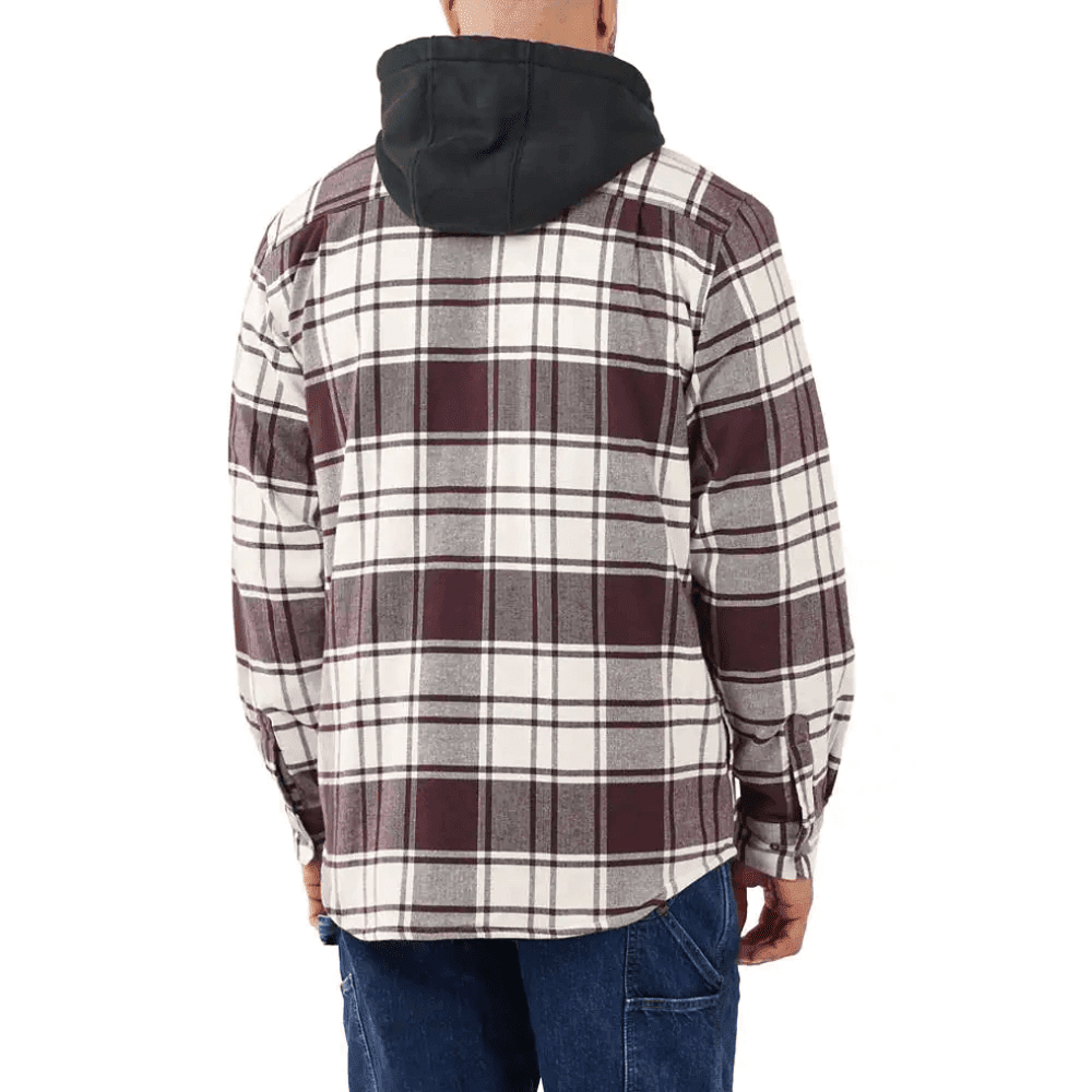 Carhartt Rugged Flex Relaxed Fit Flannel Fleece Lined Hooded Shirt Jacket - Race Rally Supplies
