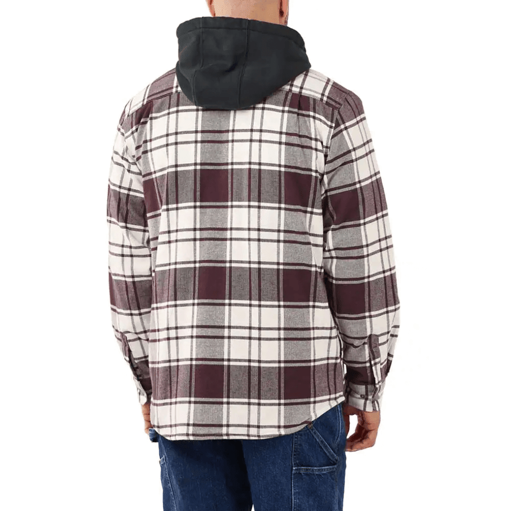 Carhartt Rugged Flex Relaxed Fit Flannel Fleece Lined Hooded Shirt Jacket - Race Rally Supplies