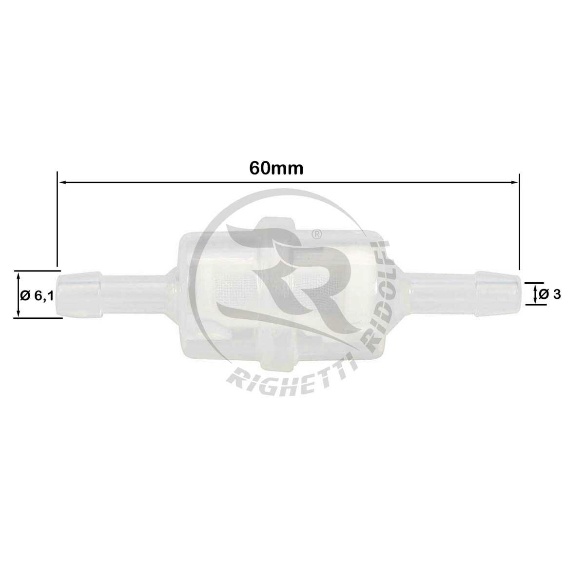 Clear Inline Round Fuel Filter - Race Rally Supplies