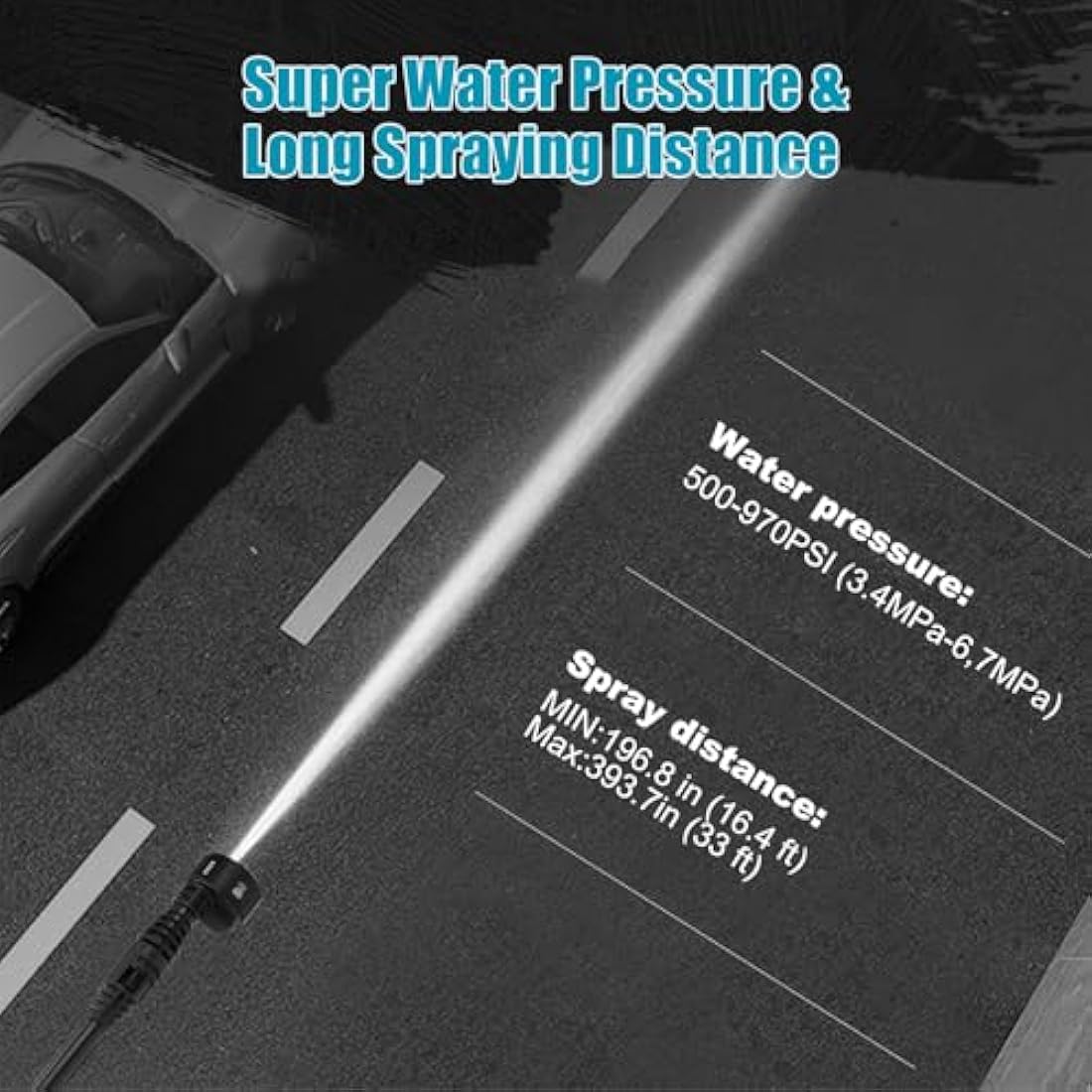 Cordless 21V Pressure Washer – 2x Batteries, 6-in-1 Nozzles - Race Rally Supplies