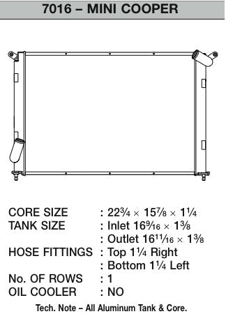 CSF 02 - 07 Mini Cooper S (R50/R52/R53) High - Performance All - Aluminum Radiator - Race Rally Supplies