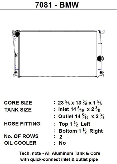 CSF BMW F2X 1/2 - Series / F3X 3/4 - Series (AT) High - Performance All - Aluminum Radiator - Race Rally Supplies