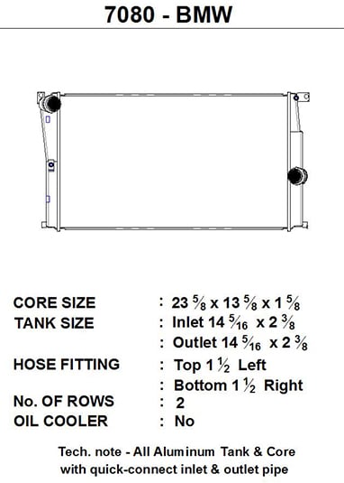 CSF BMW F2X 1/2 - Series / F3X 3/4 - Series / i30 (MT) All - Aluminum Radiator - Race Rally Supplies