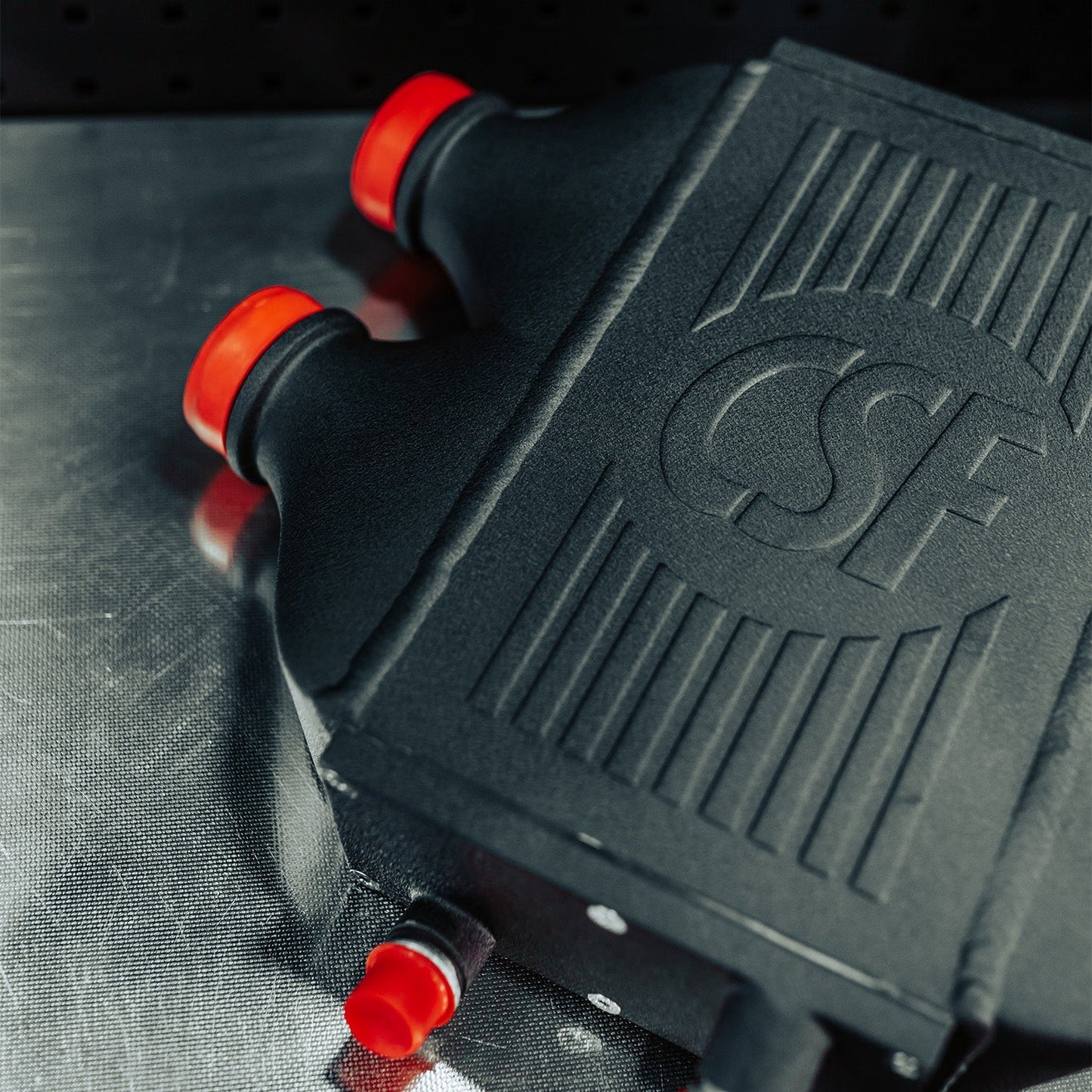 CSF BMW M3/M4/M2 Competition Race Top Mount Charge Cooler In Crinkle Black Finish (F80/F82/F83/F87) - Race Rally Supplies