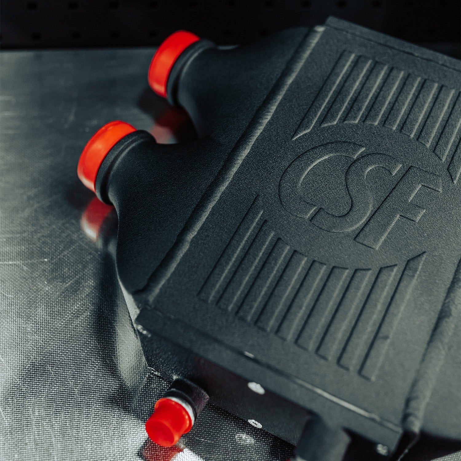 CSF BMW M3/M4/M2 Competition Race Top Mount Charge Cooler In Crinkle Black Finish (F80/F82/F83/F87) - Race Rally Supplies